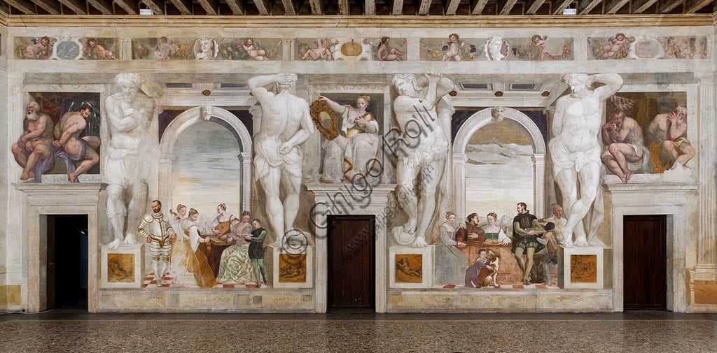 Particolare dell'affresco 'Il Concerto' di Giovanni Antonio Fasolo nel salone di Villa Caldogno, Vicenza
