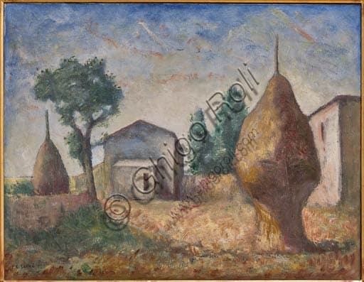 Dipinto Pagliai del 1929, olio su tela di Carlo Carrà, Galleria Ricci Oddi Piacenza