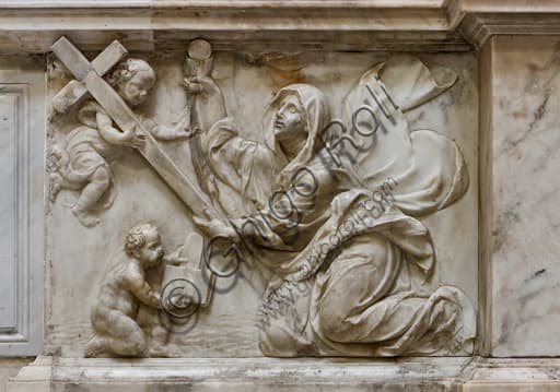 Dipinto La Fede nel Duomo di Genova, Italia. Opera d'arte del XVI secolo nell'Altare di San Giuseppe.