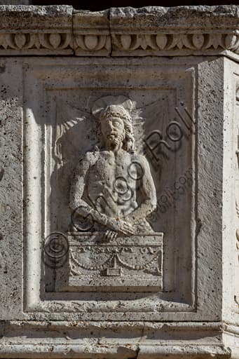 Dettaglio scultoreo Ecce Homo nel pulpito del Duomo di Spoleto