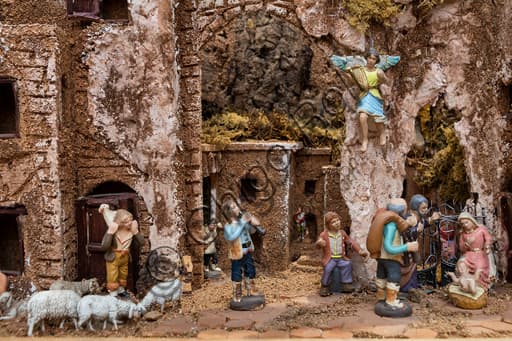 Foto del Presepe di Assisi in Italia, rappresentazione della Natività in Umbria